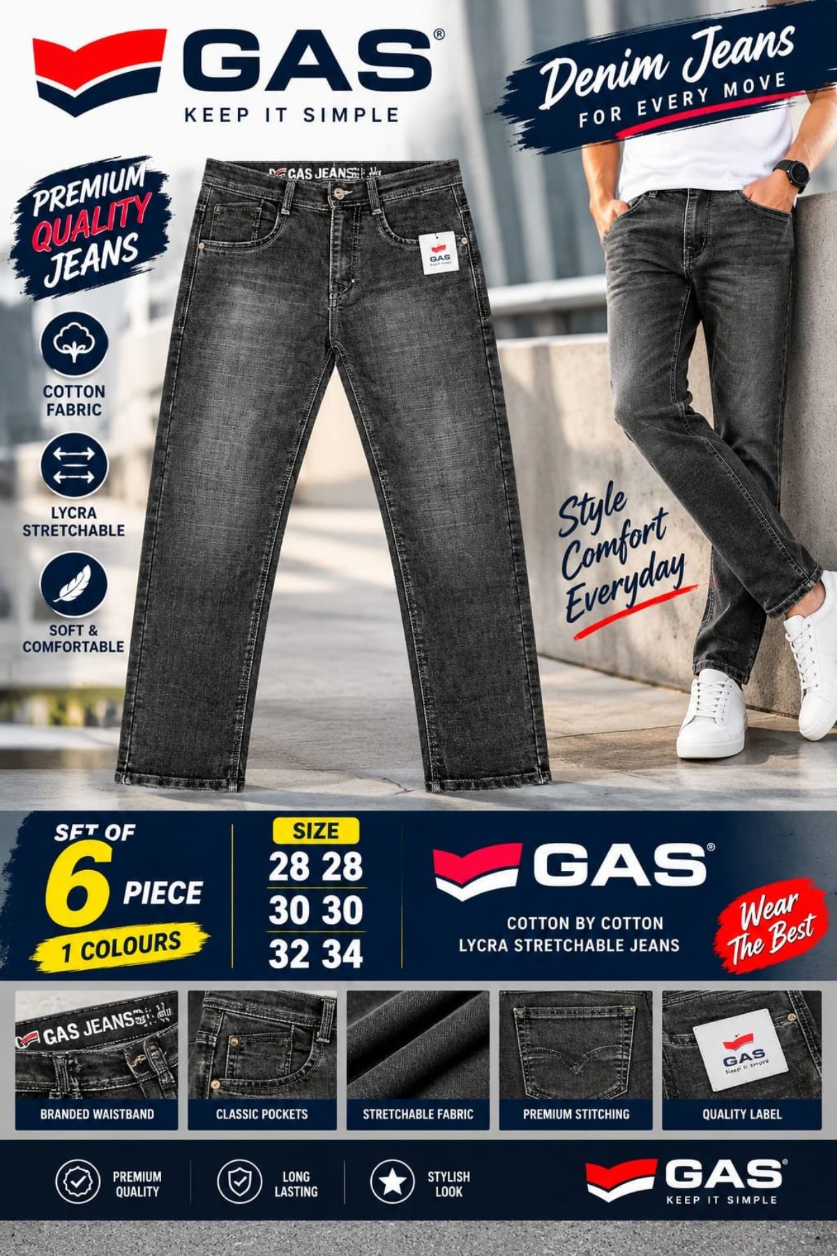 Updry Men's Denim Jeans -GAS