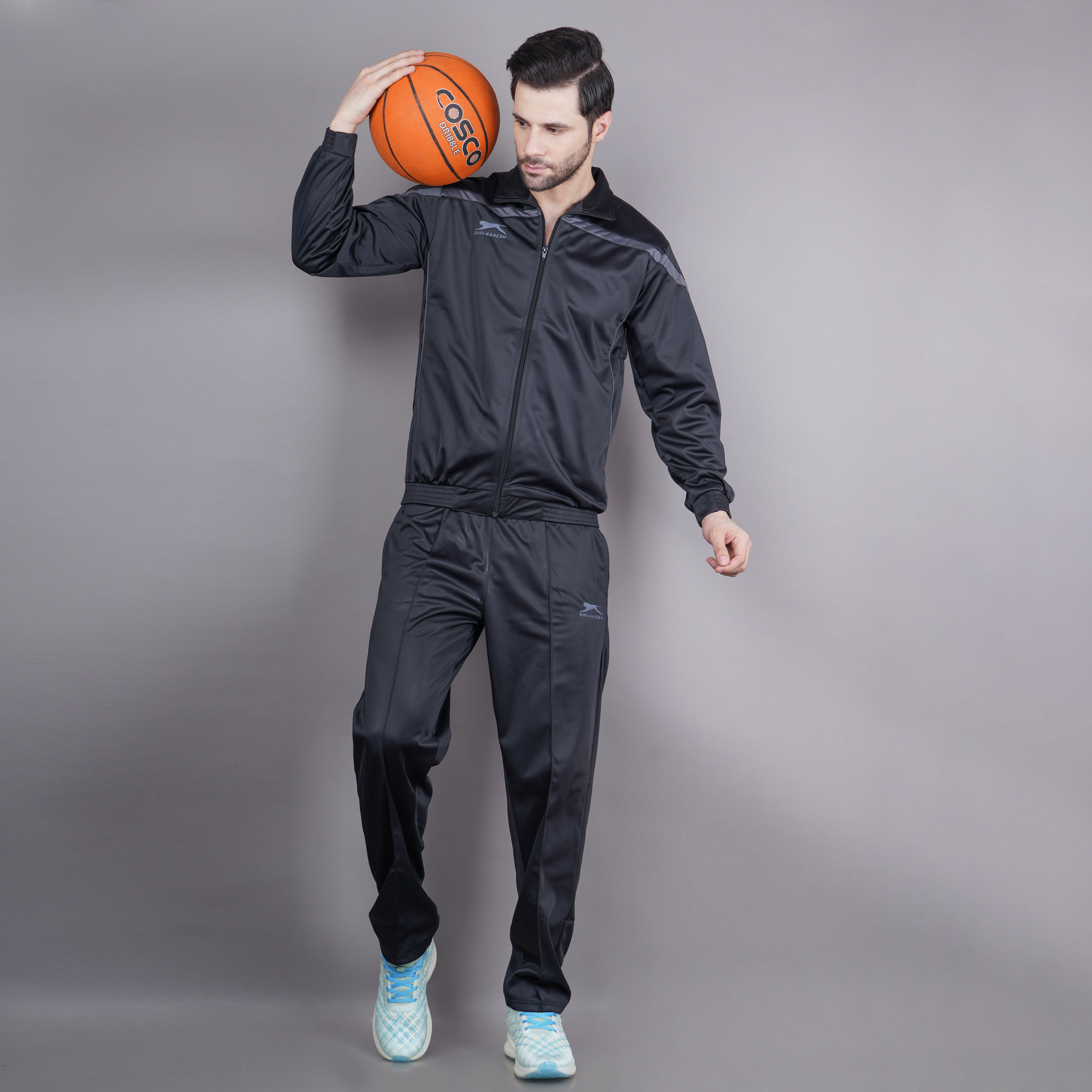 Men's Tracksuit  461B-TP-Black/D.Grey-L