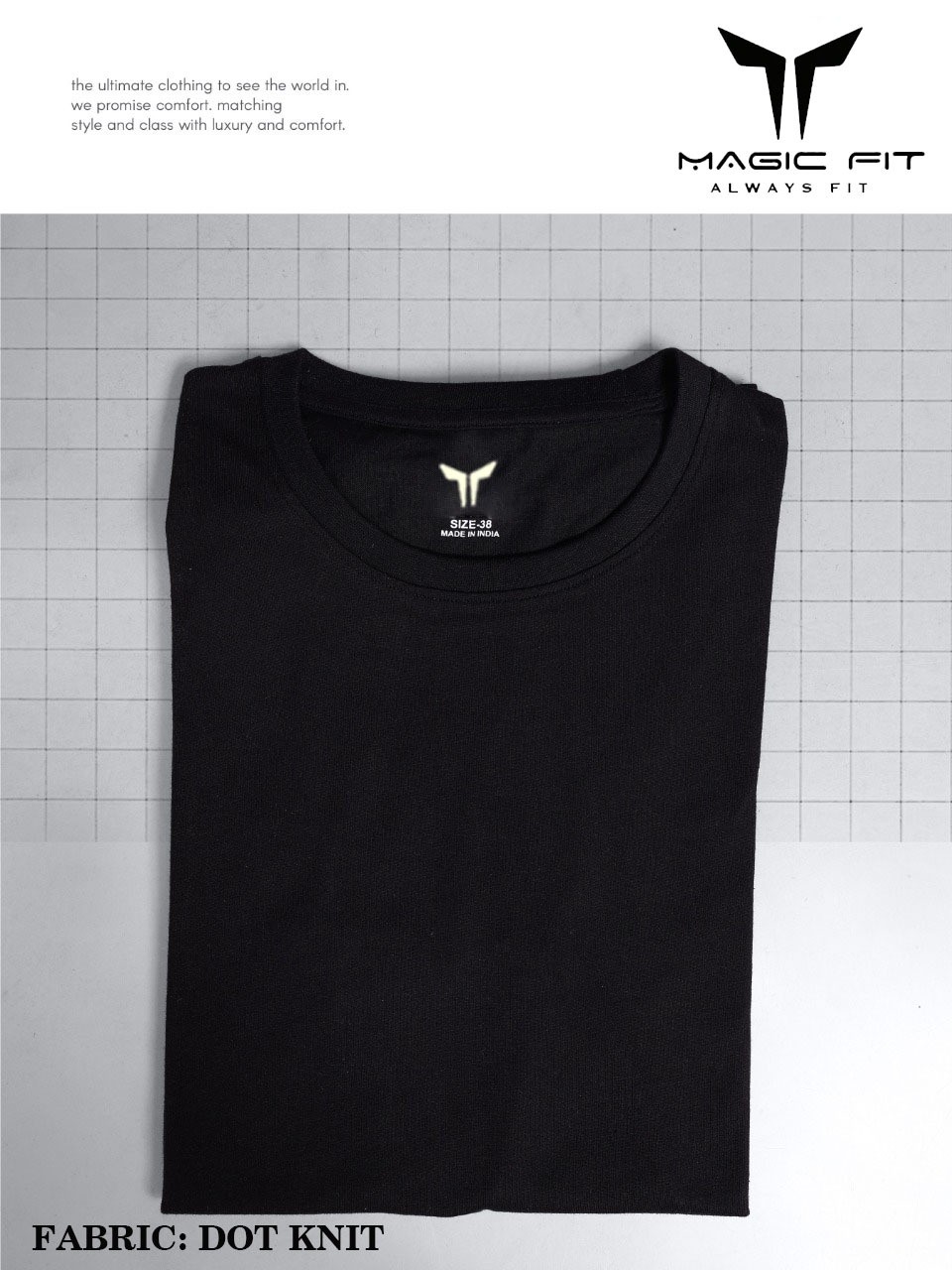 Mens Half Sleeve Round Neck Dotknit Tshirt