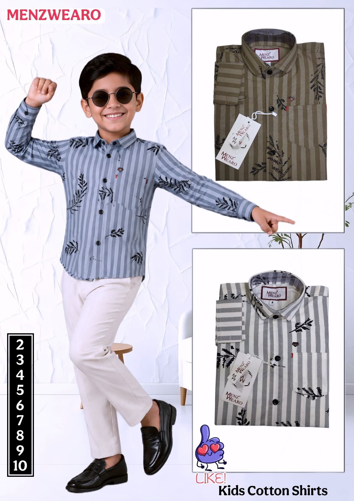 Menz Premium Quality Kids Cotton Shirts