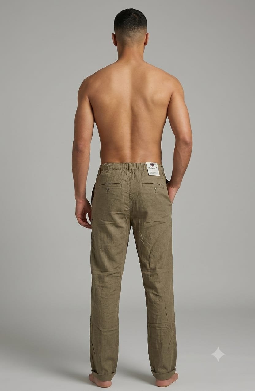 Updry Men's Linen Trousers Pants - Green