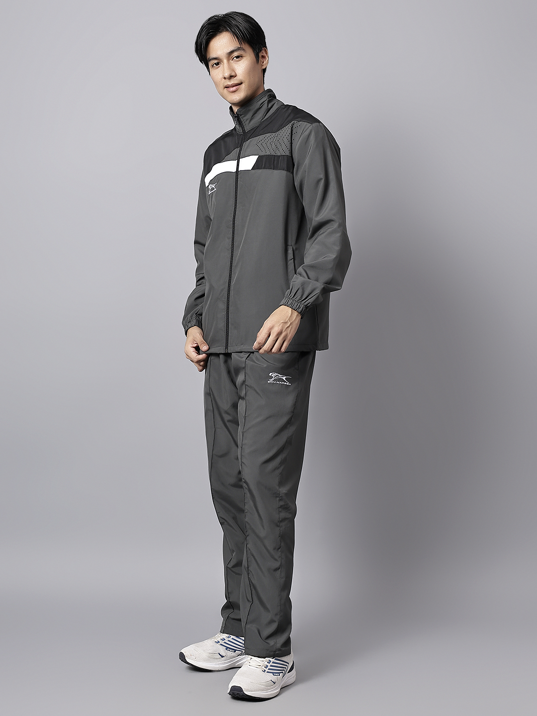 Men's Tracksuit  494A-Dark Grey/Black/White-M-TZ