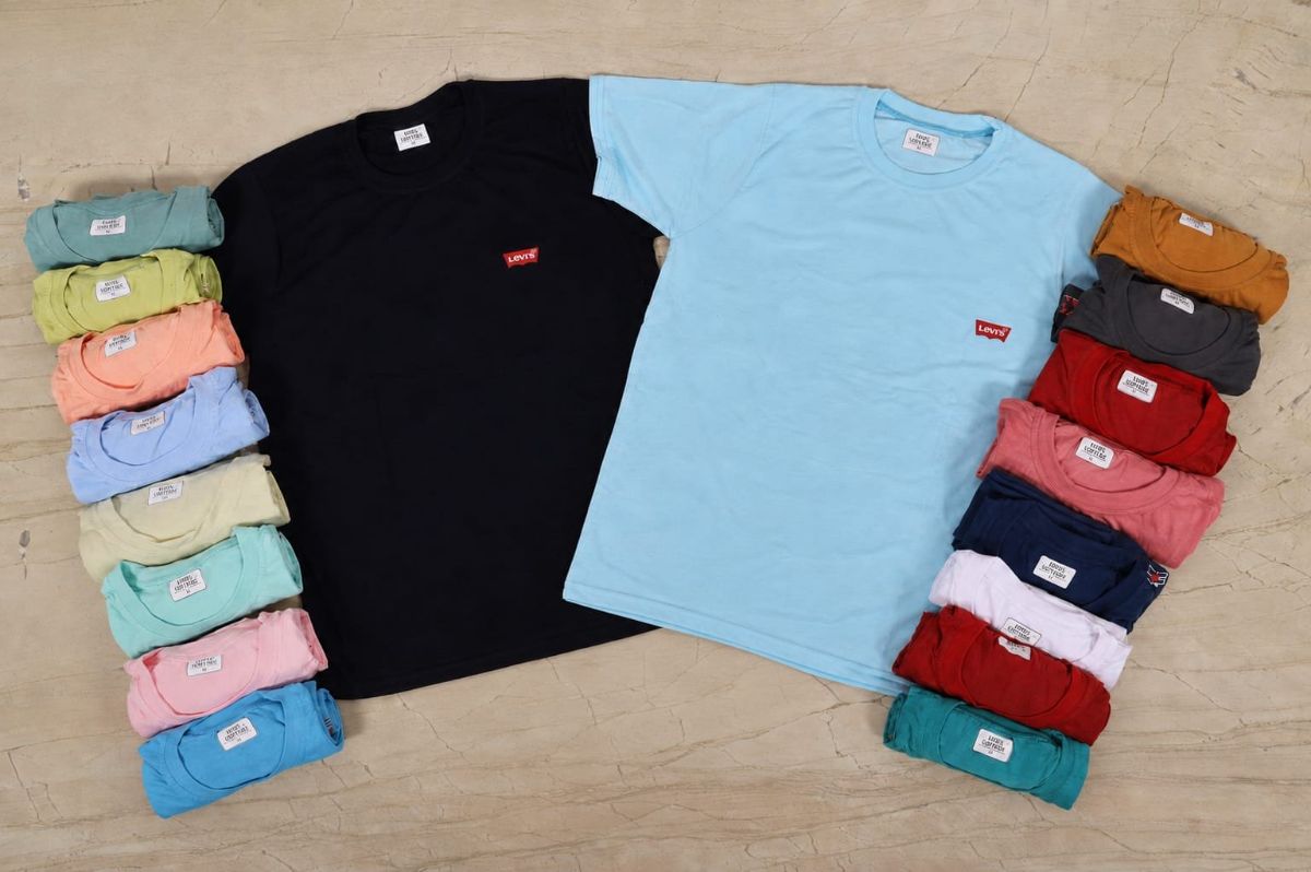 Air jet spun round neck T-shirt for men's