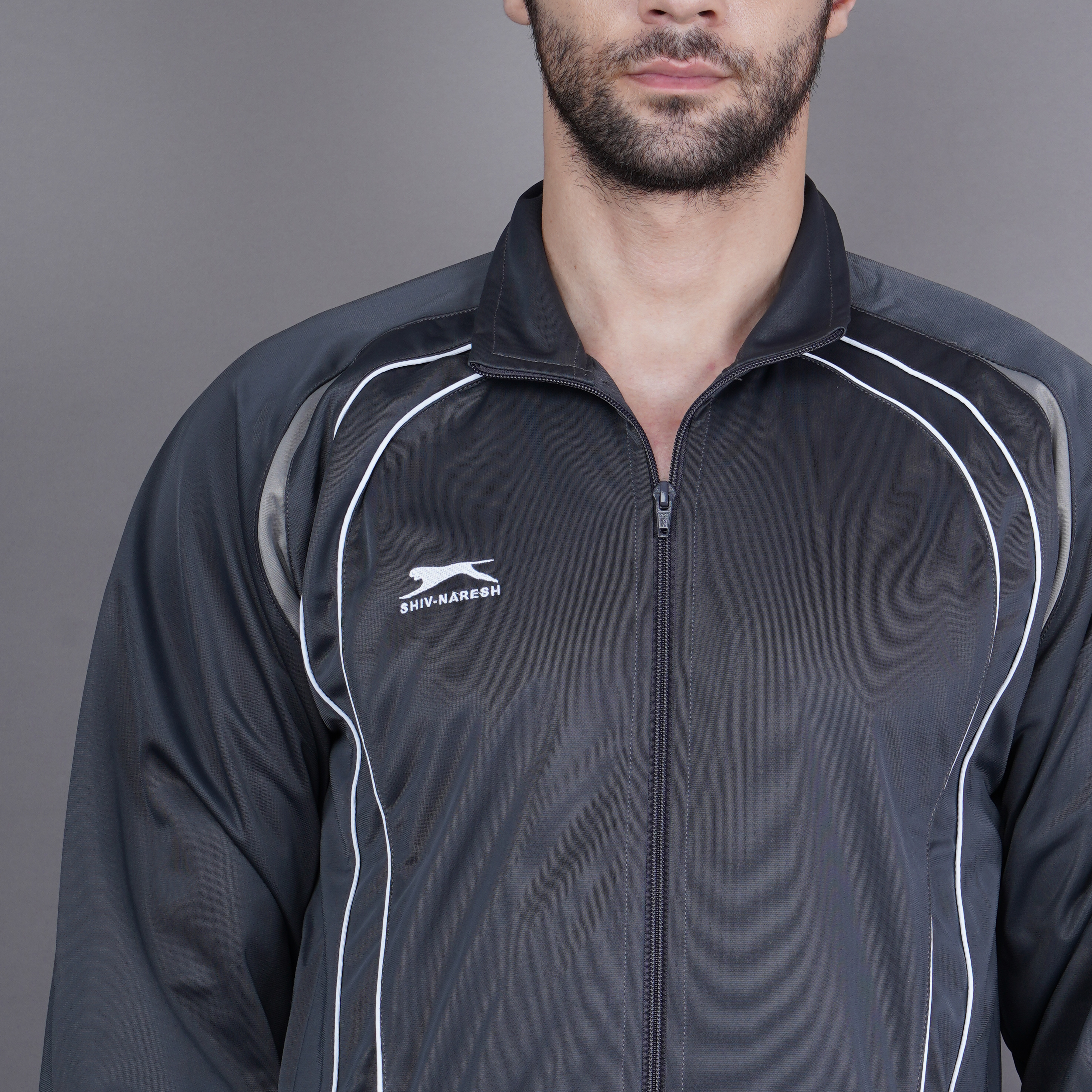 Men's Tracksuit  435A-TP-D.Grey/L.Grey/White-S