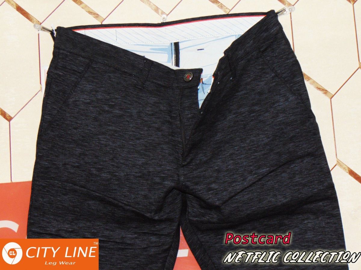 Men's cotton Knitted Premium Black Pant- 9069