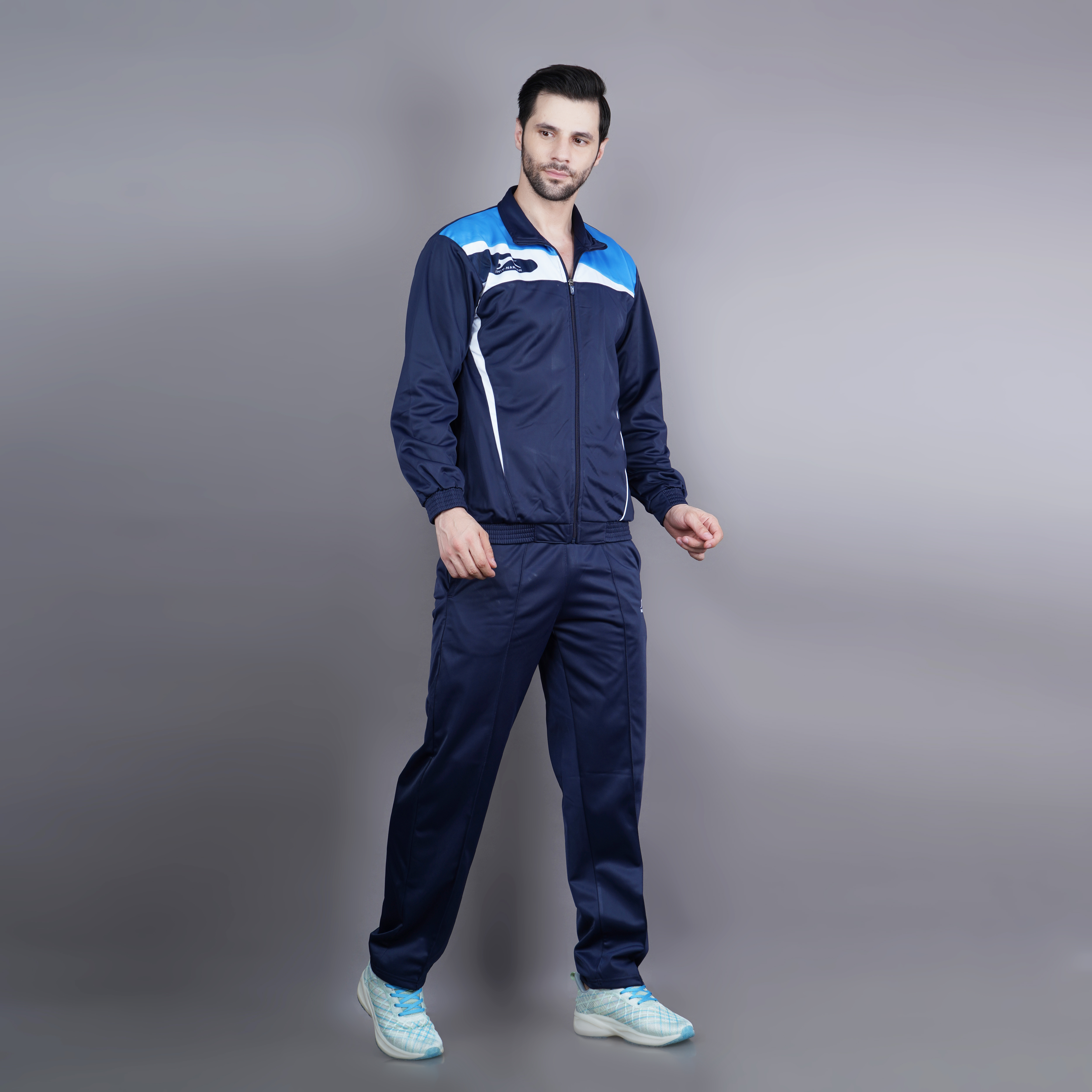 Men's Tracksuit  459A-TP-Navy/Turkish Blue/White-XL