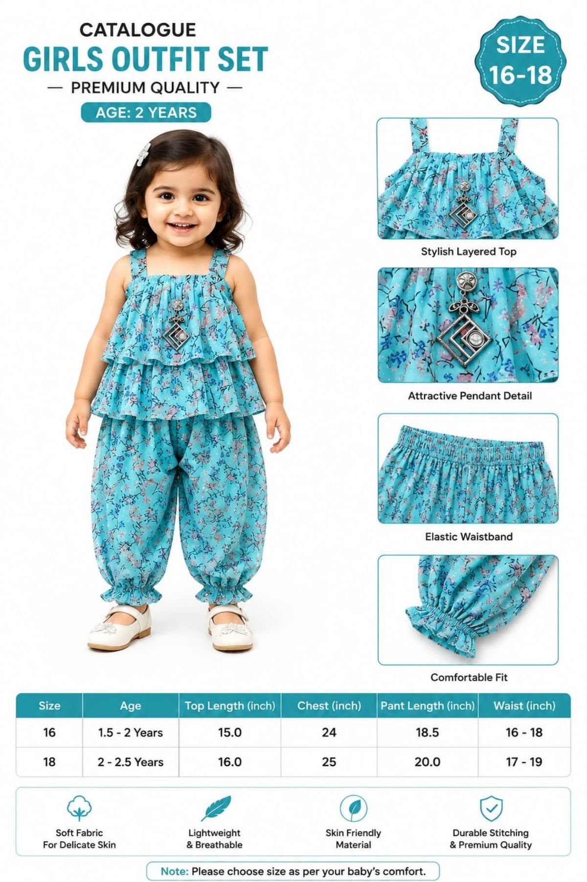 SG Fashion Giels Top Bottom Set