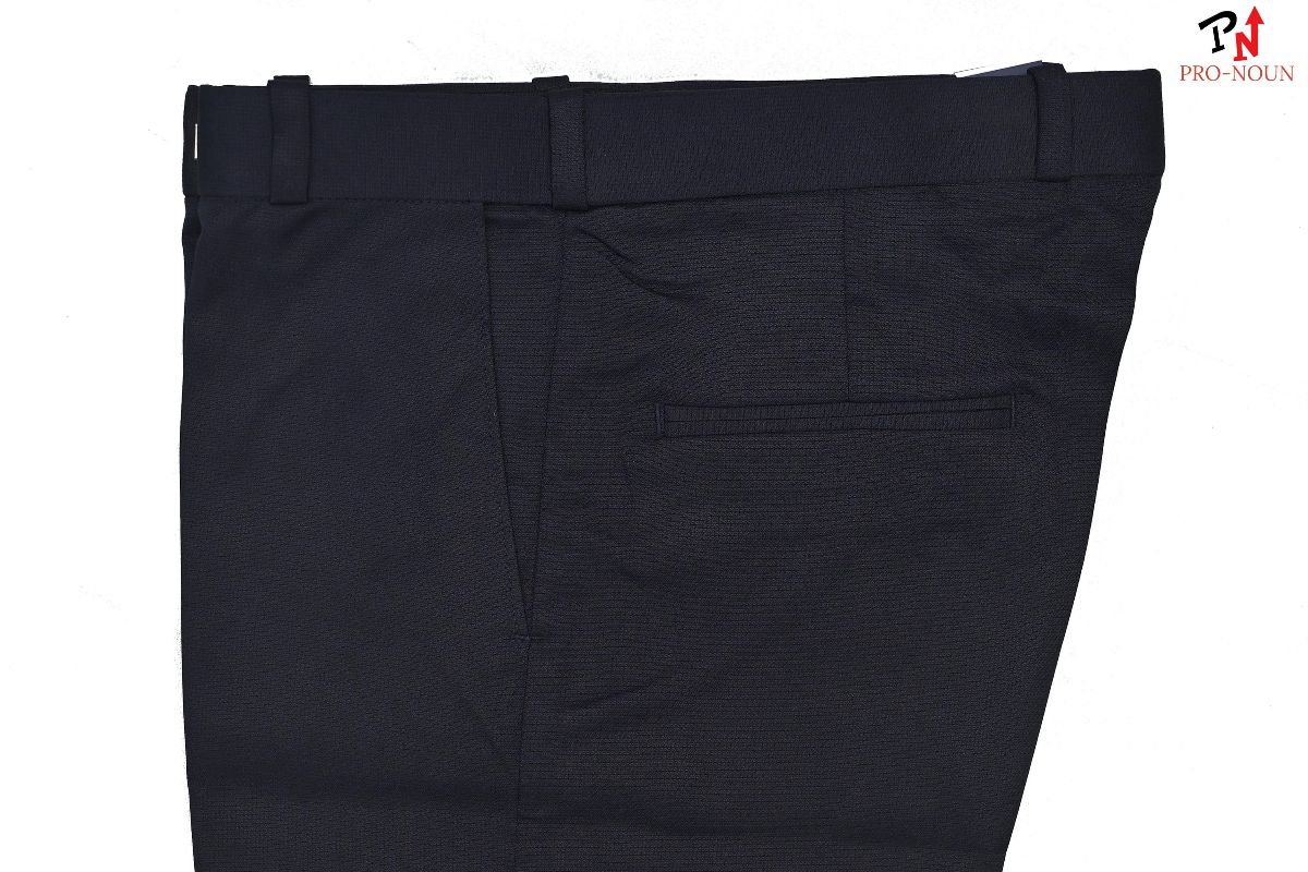 Pro-Noun Men's  Formal Trouser Pants With Adjustable belt D No- Signature 240-7(28-32)- Navy