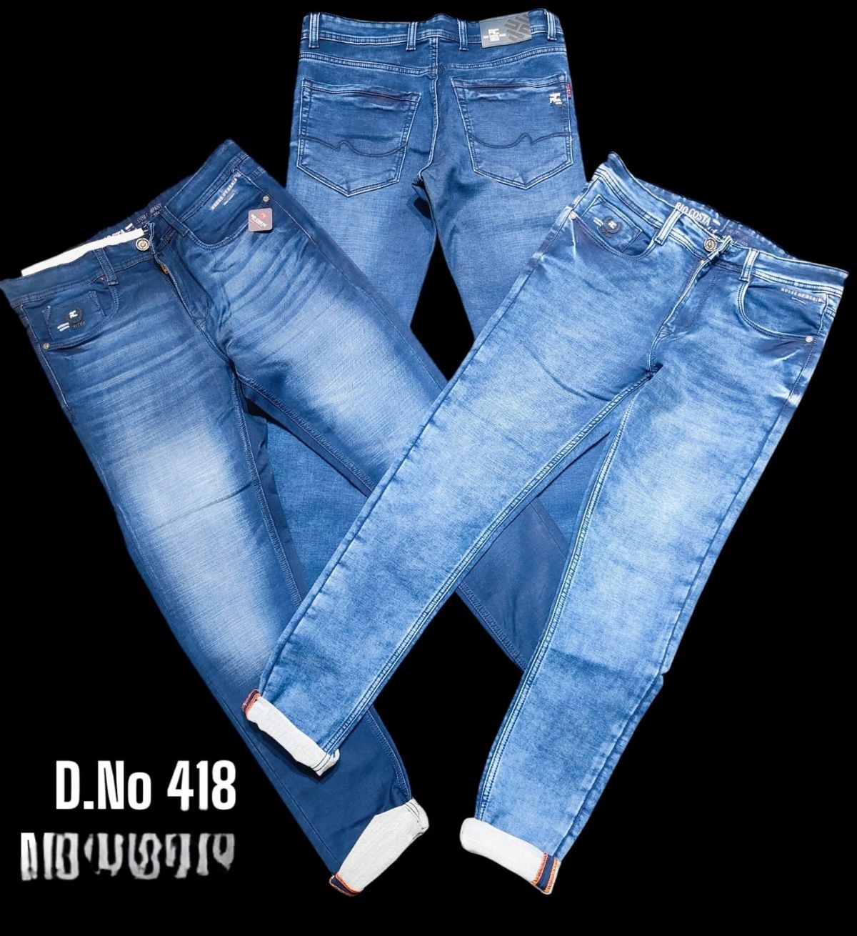 Rio Costa Men's Premium Pure Cotton Narrow Fit Jeans- 418