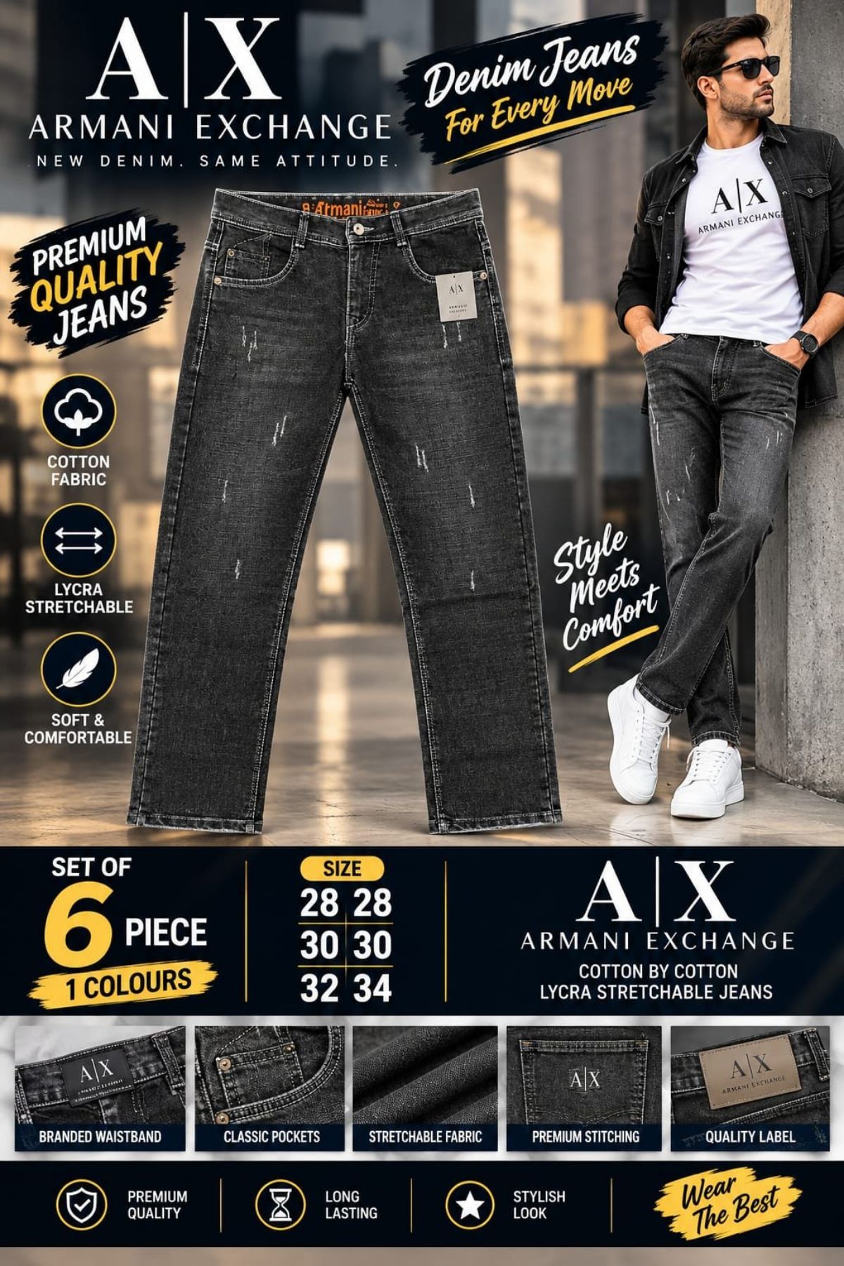 Updry Men's Denim Jeans -Armani Exchange AX