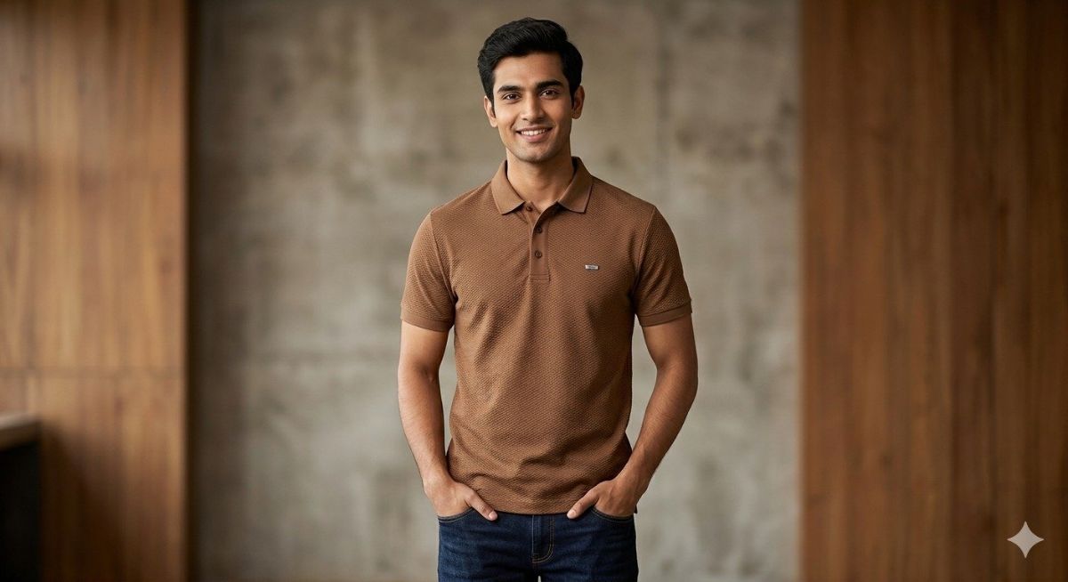 Men's Half Sleeve Coller Zipper T-shirts -1884
