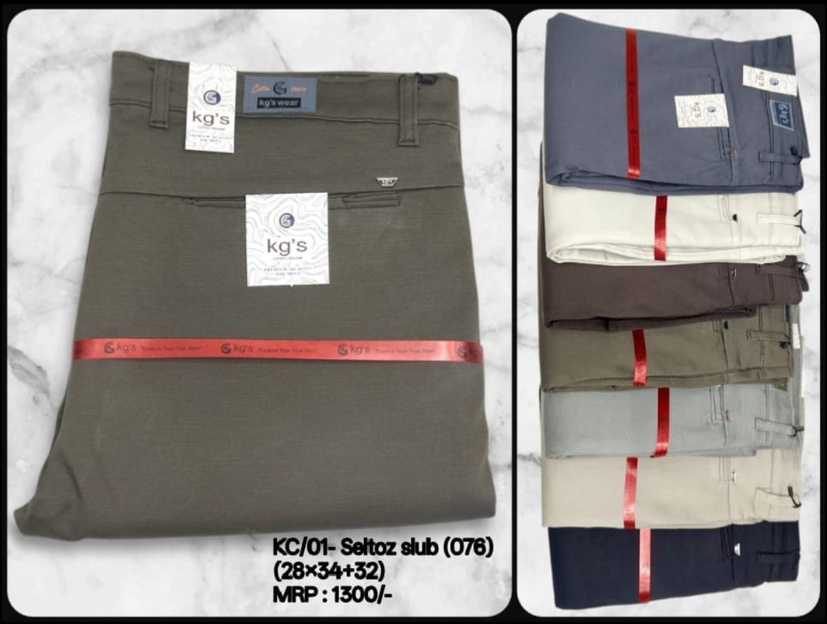 Trouser For Men's - KC/01-Seltoz Slub (076)