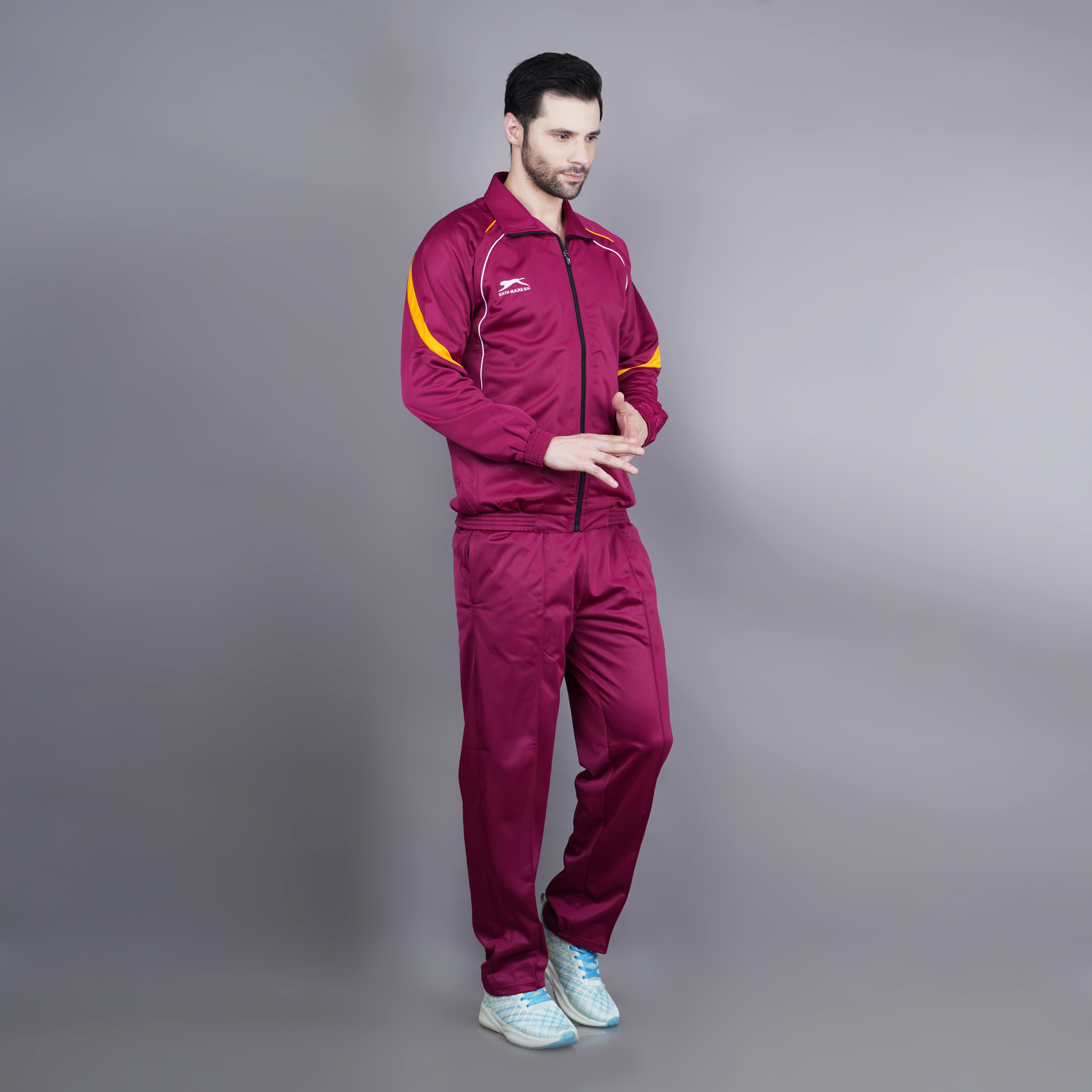 Men's Tracksuit  445A-TP-Rust/Yellow/White-M