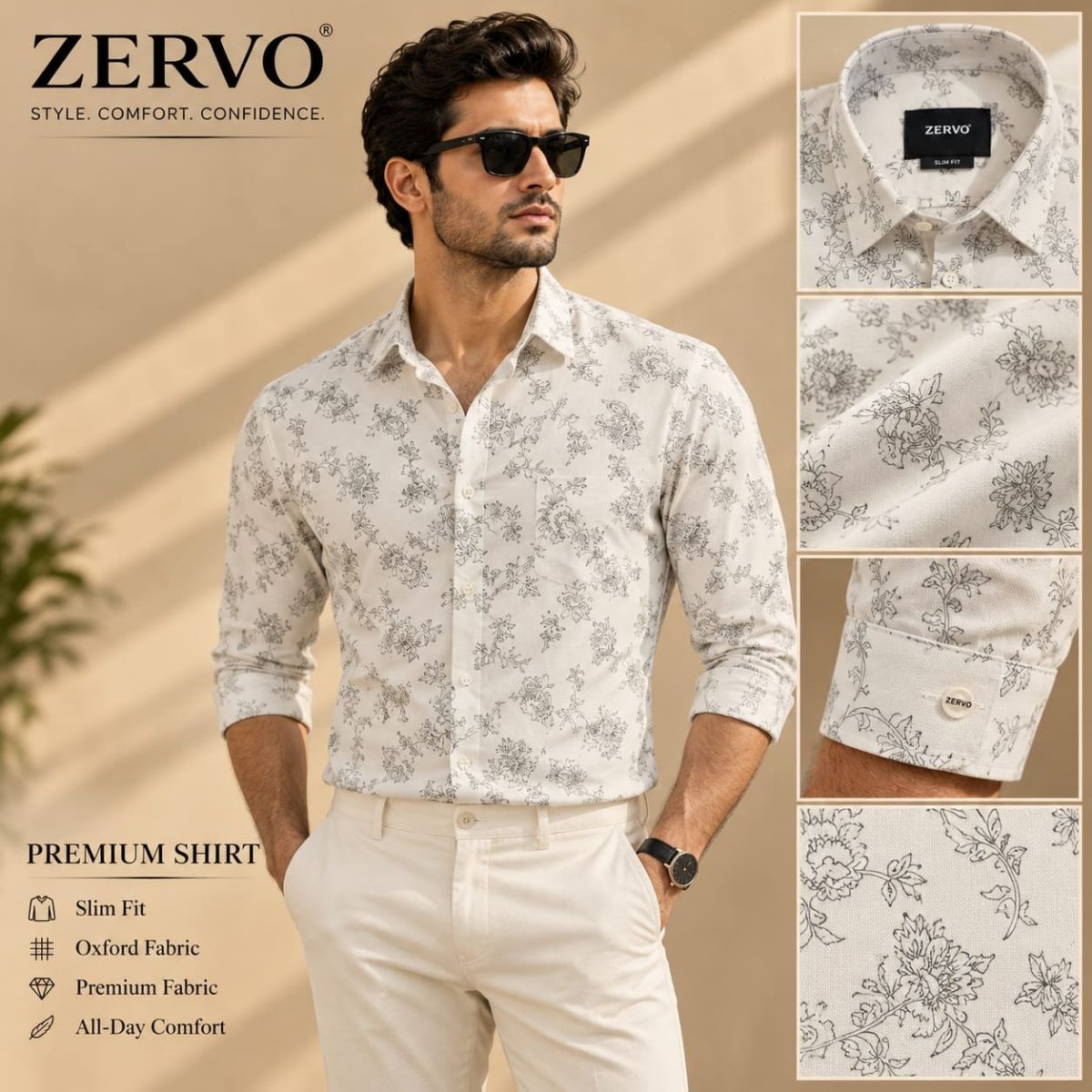 Zervo Men's Cotton Oxford Printed Shirts