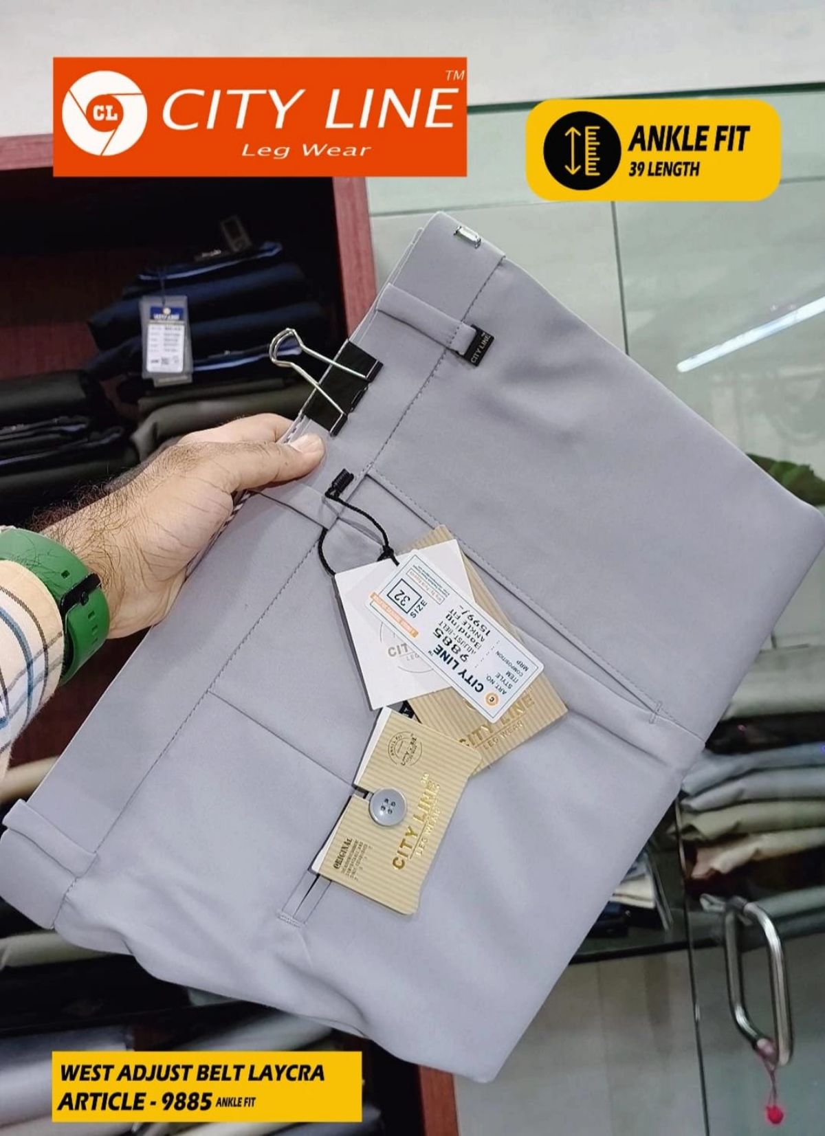 Men's Premium Adjustable Belt Korean Formal Pants -9885