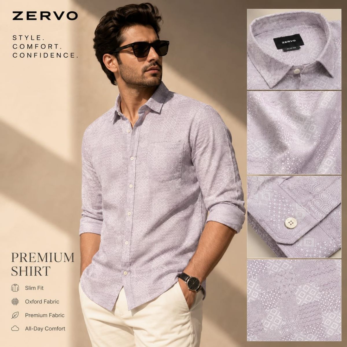 Zervo Men's Cotton Oxford Printed Shirts