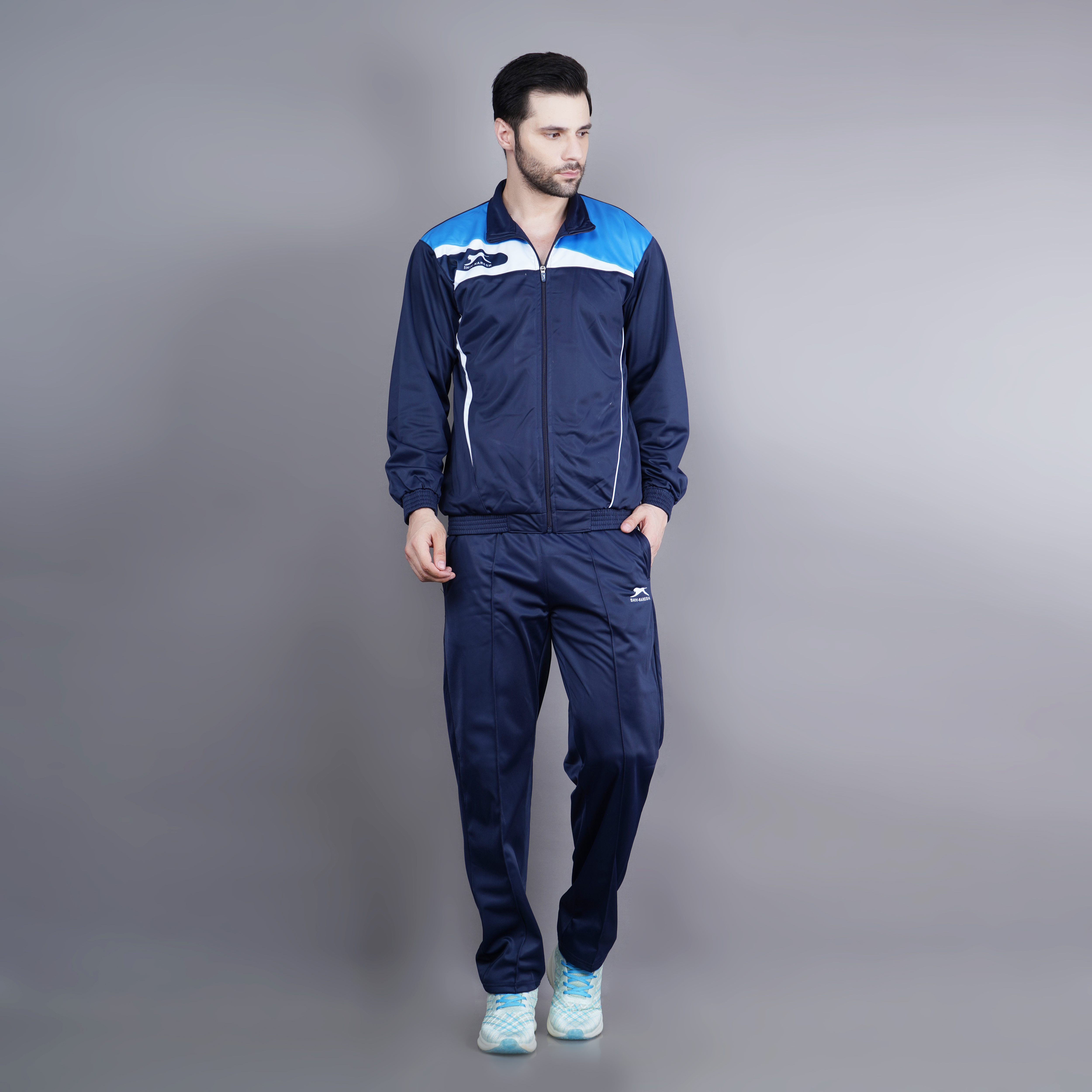 Men's Tracksuit  459A-TP-Navy/Turkish Blue/White-XXL