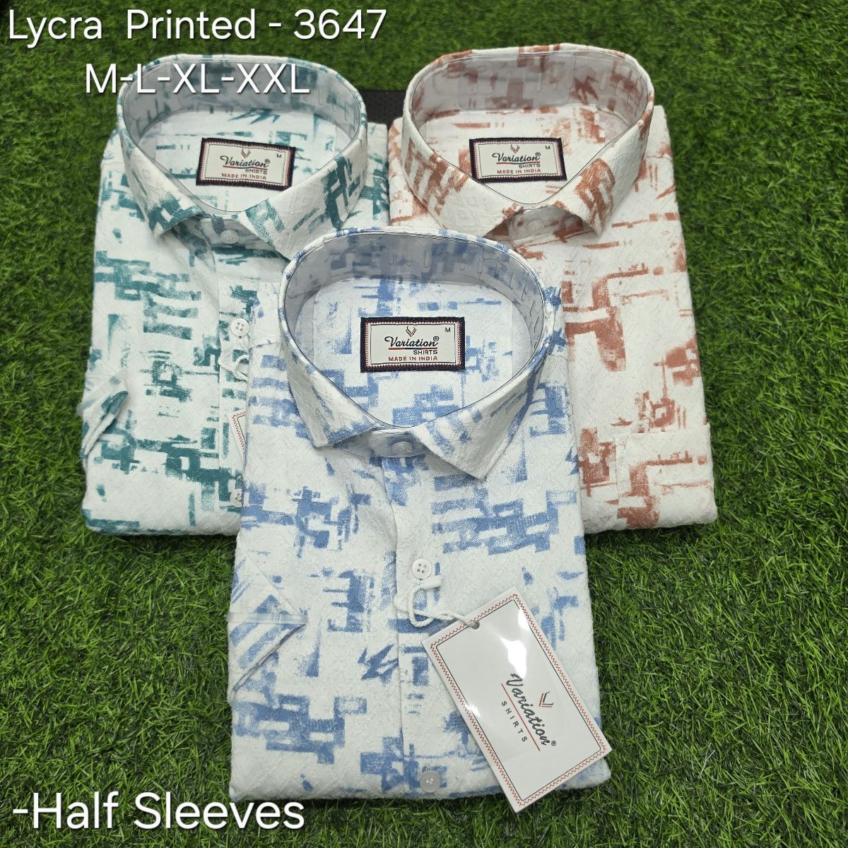 Variation Lycra Printed Men's Shirts-3647