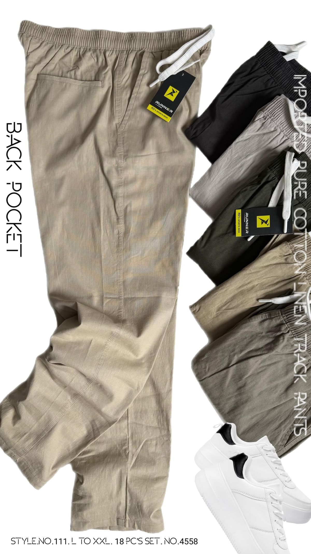 RUNNER Men's Linen Trackpants D No- 111