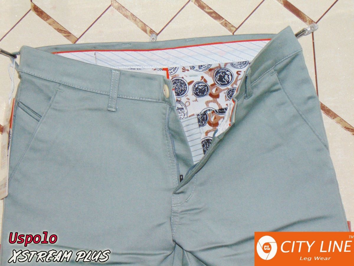 Men's cotton Knitted Narrow Plain Light Green Pants-9078