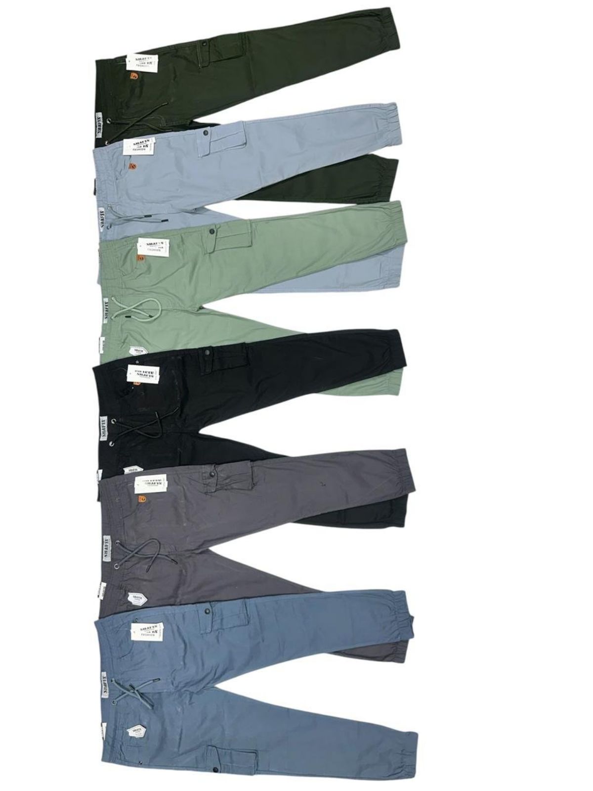 Shafin Men's Six Pockets Joggers Cargo without Elastic