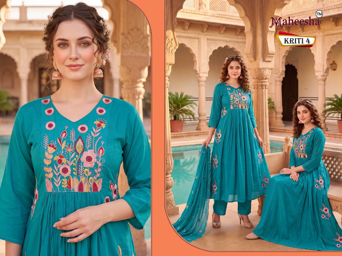 Rani Vastram Women's Ethnic Wear Suit & Bottom Set with Dupatta- Kriti-4