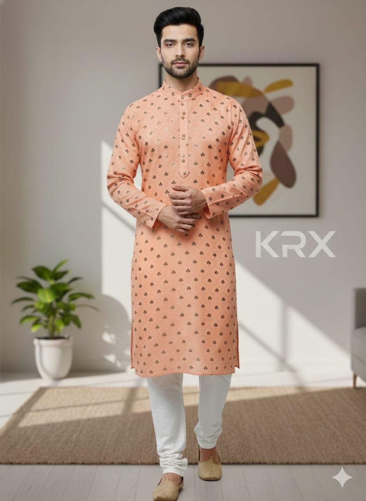 KRX Men's Designer Kurta Pajama Set