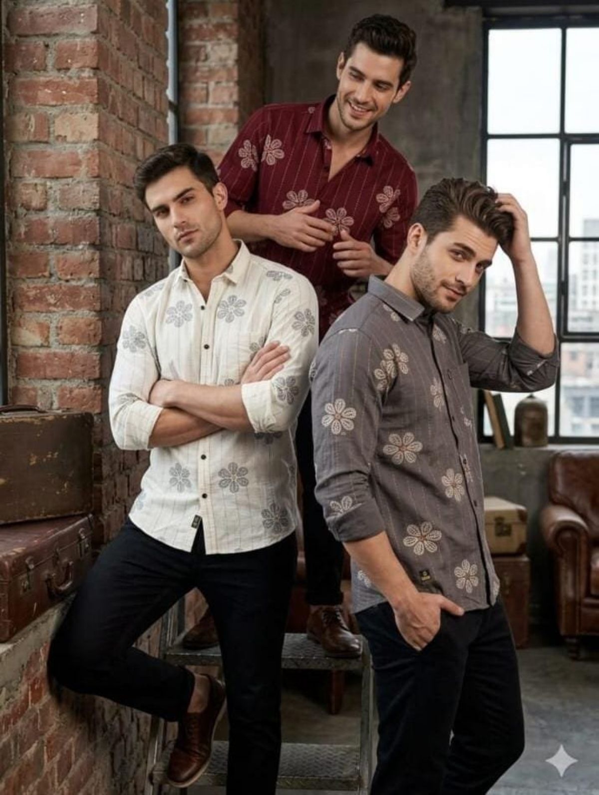 Never Down Men's Cotton Linen Shirts