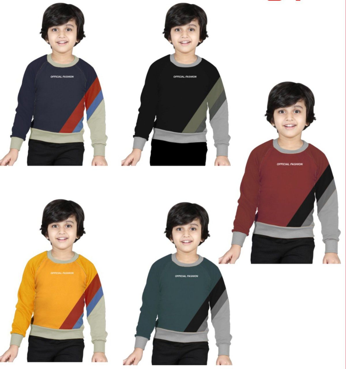 Boys cotton  220 GSM sweatshirt full sleeve tshirt pack of 10 - 3yrs