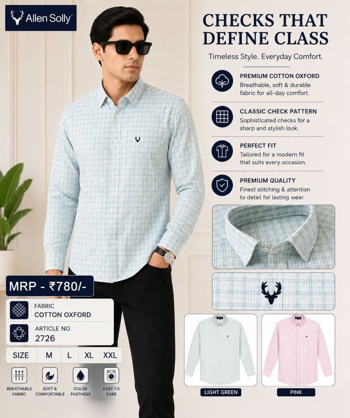 Never Down Men's Oxford Cotton Shirts