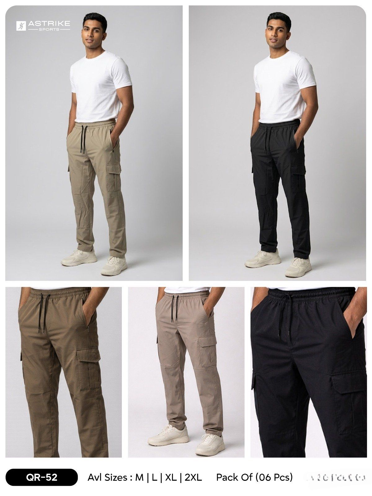 Men's Cargo Trackpants- QR-52