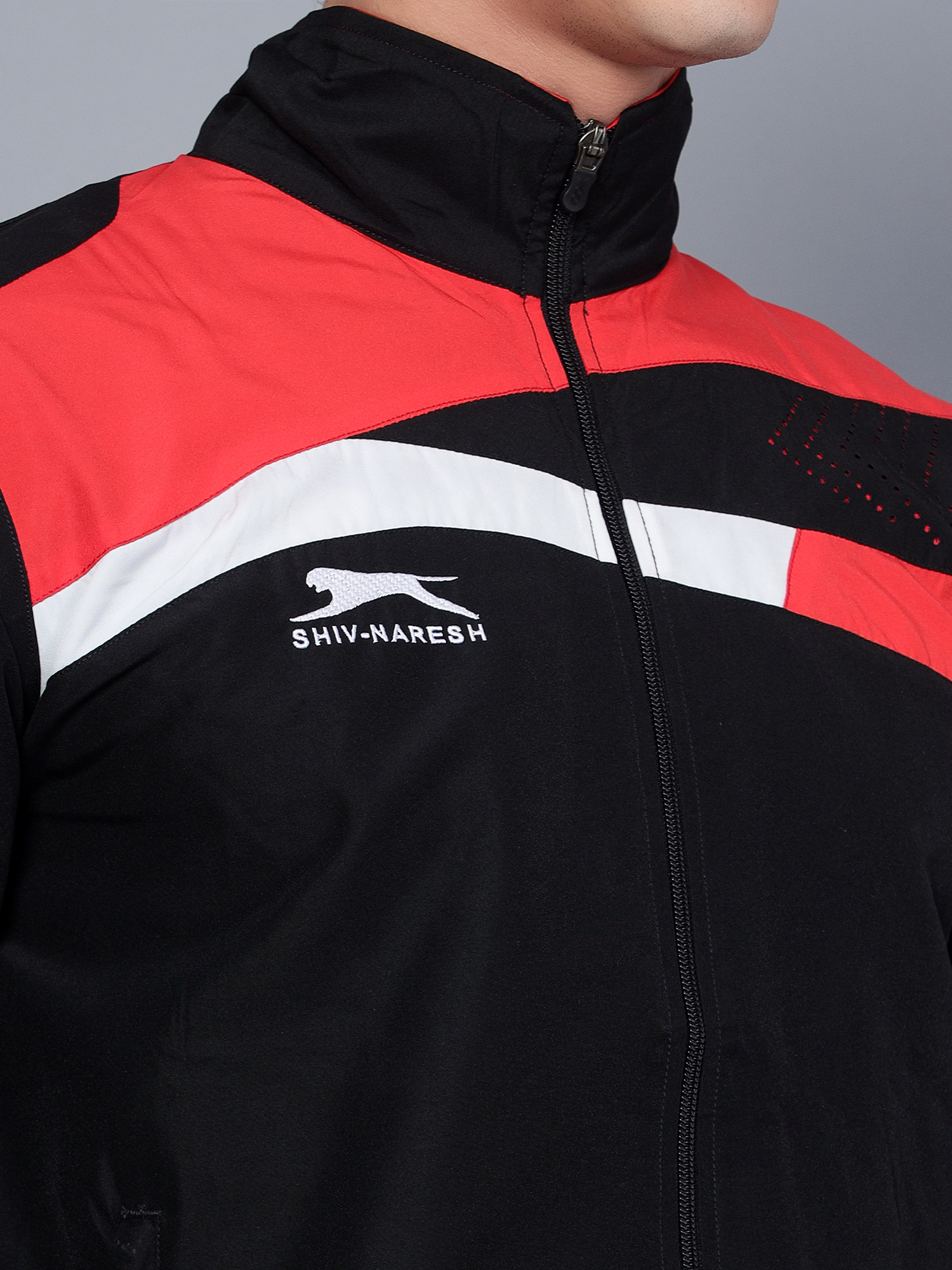 Men's Tracksuit  494A-Black/Red/White-XL-TZ