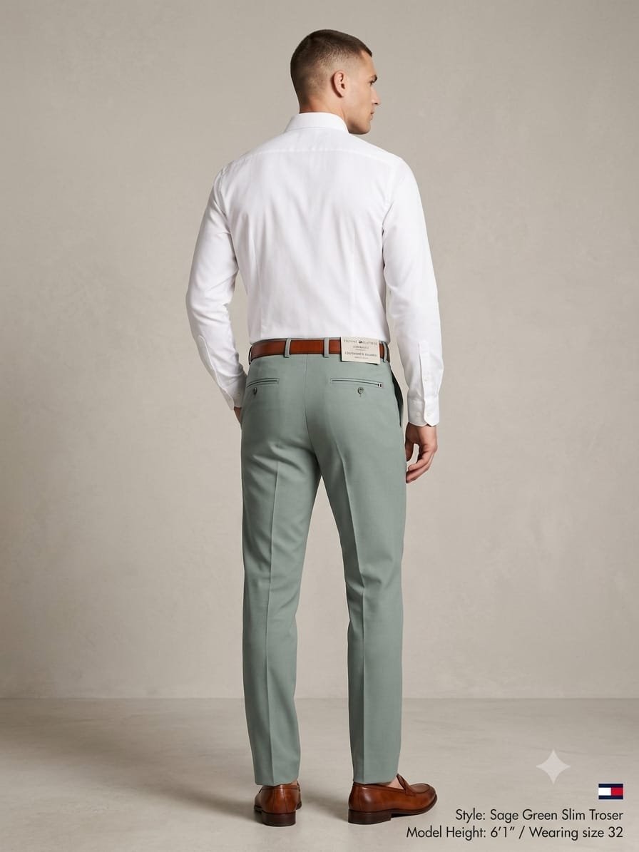 Updry Men's Narrow Twill Formal Pants-Mint Green