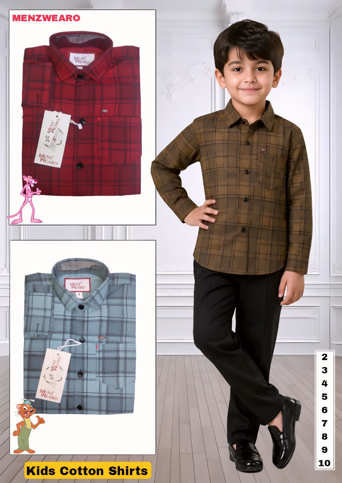 Menz Premium Quality Kids Cotton Shirts